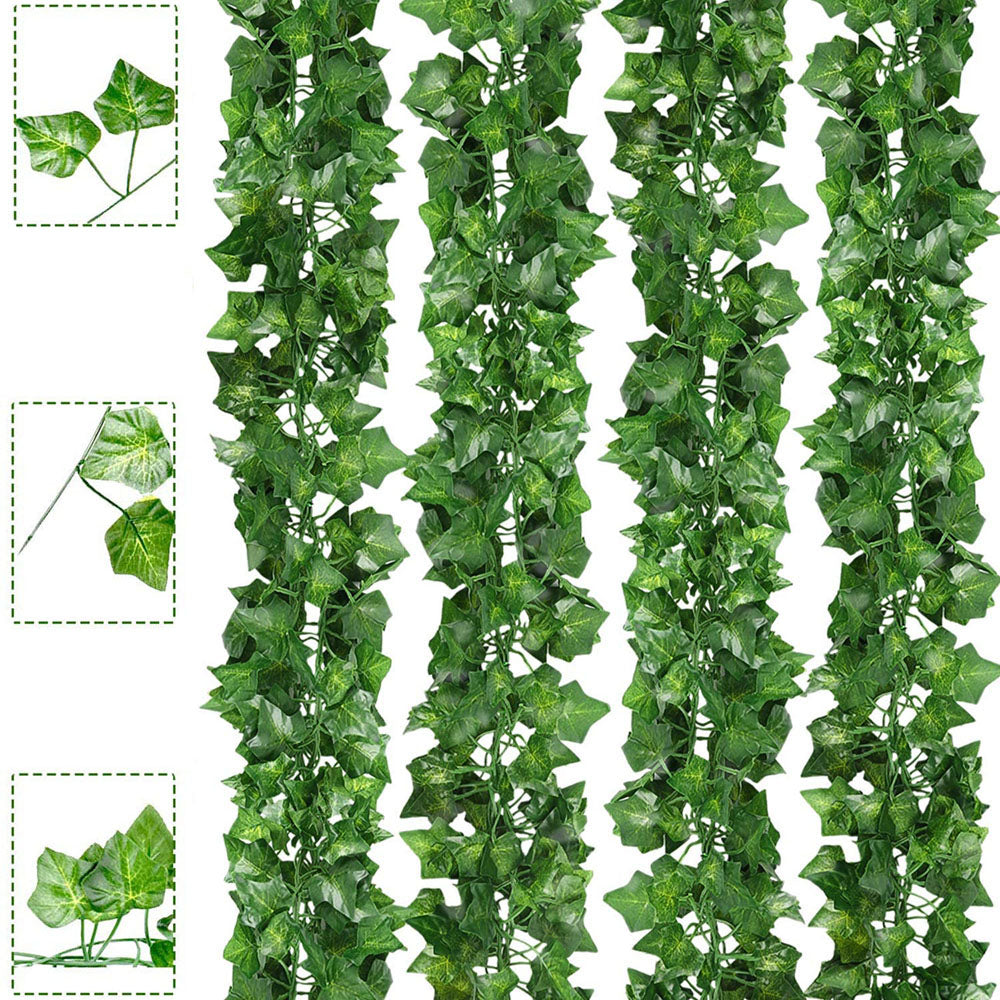 Boic Artificial Ivy Leaf Garland, 24 Strands 6.5 Ft Artificial Plant Leaves Greenery Hanging Vines Faux Fake Plants Indoor Outdoor for Wedding Party Table Garden Backdrop Arch Wall Decor
