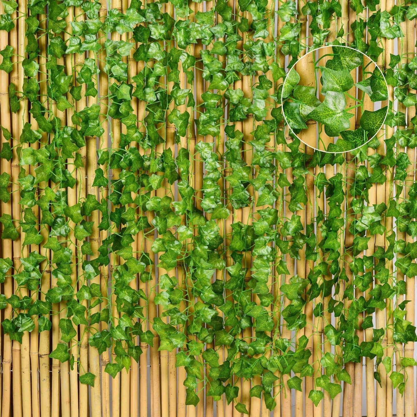 Boic Artificial Ivy Leaf Garland, 24 Strands 6.5 Ft Artificial Plant Leaves Greenery Hanging Vines Faux Fake Plants Indoor Outdoor for Wedding Party Table Garden Backdrop Arch Wall Decor