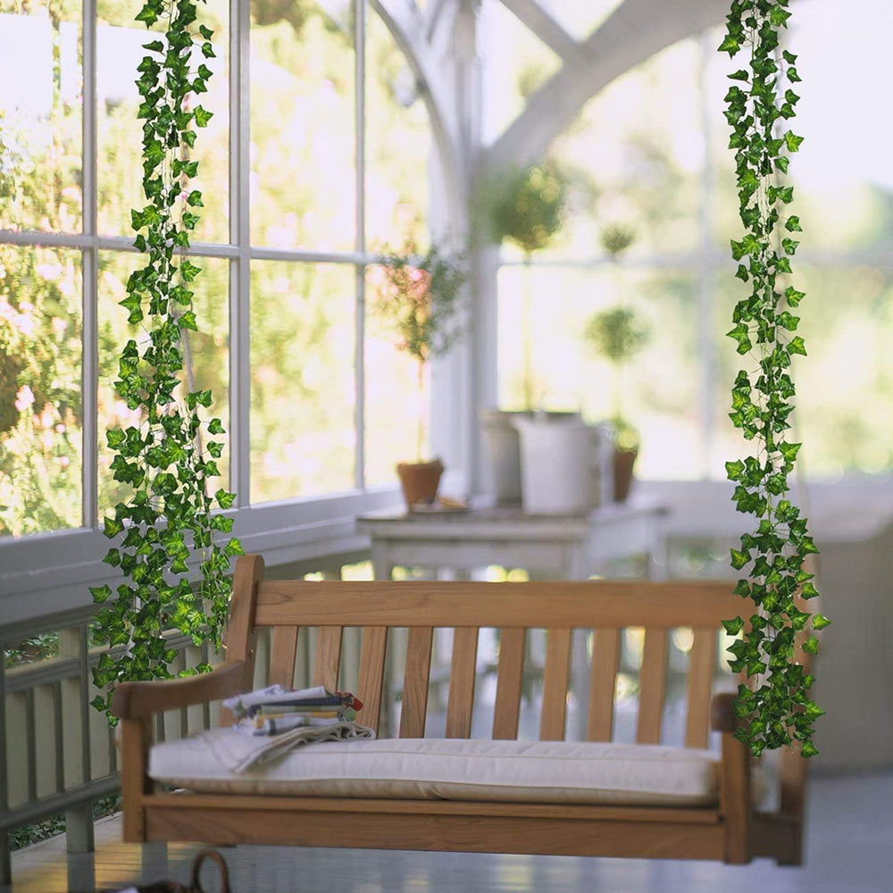 Boic Artificial Ivy Leaf Garland, 24 Strands 6.5 Ft Artificial Plant Leaves Greenery Hanging Vines Faux Fake Plants Indoor Outdoor for Wedding Party Table Garden Backdrop Arch Wall Decor