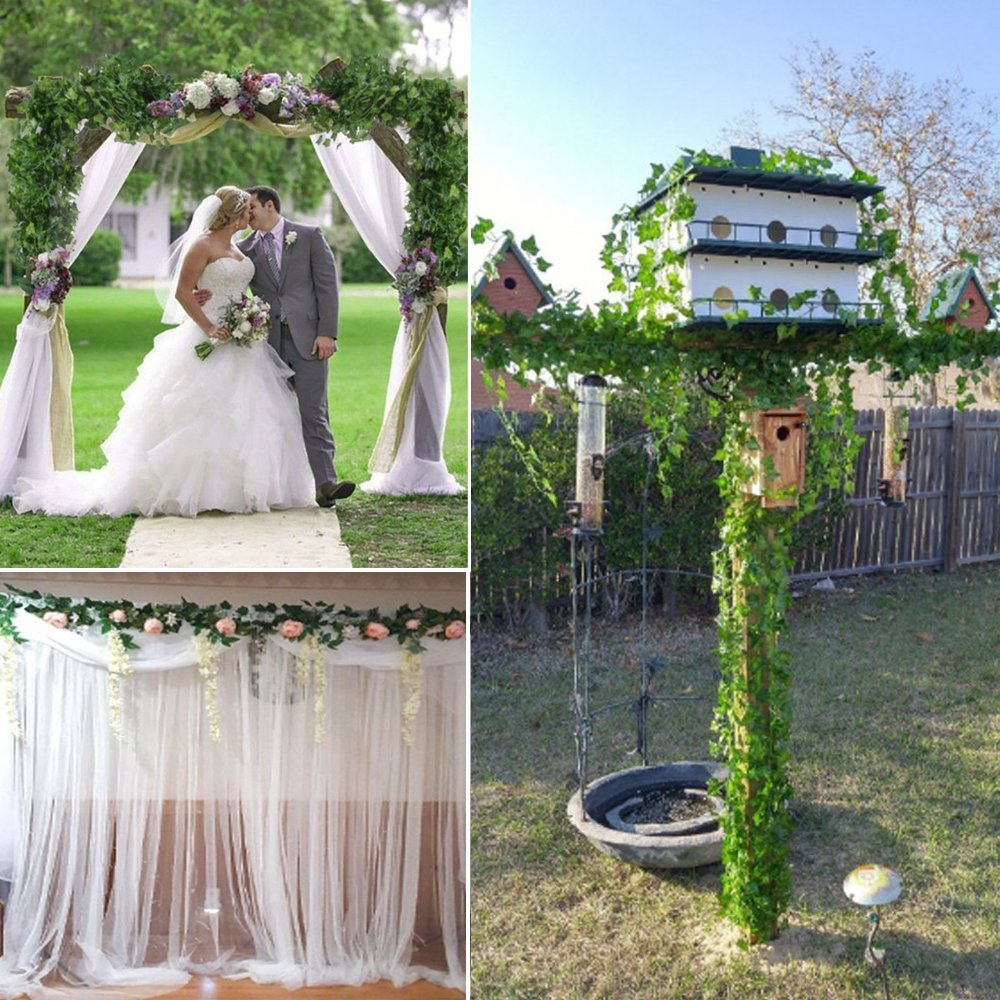 Boic Artificial Ivy Leaf Garland, 12 Strands 6.5 Ft Artificial Plant Leaves Greenery Hanging Vines Faux Fake Plants Indoor Outdoor for Wedding Party Table Garden Backdrop Arch Wall Decor