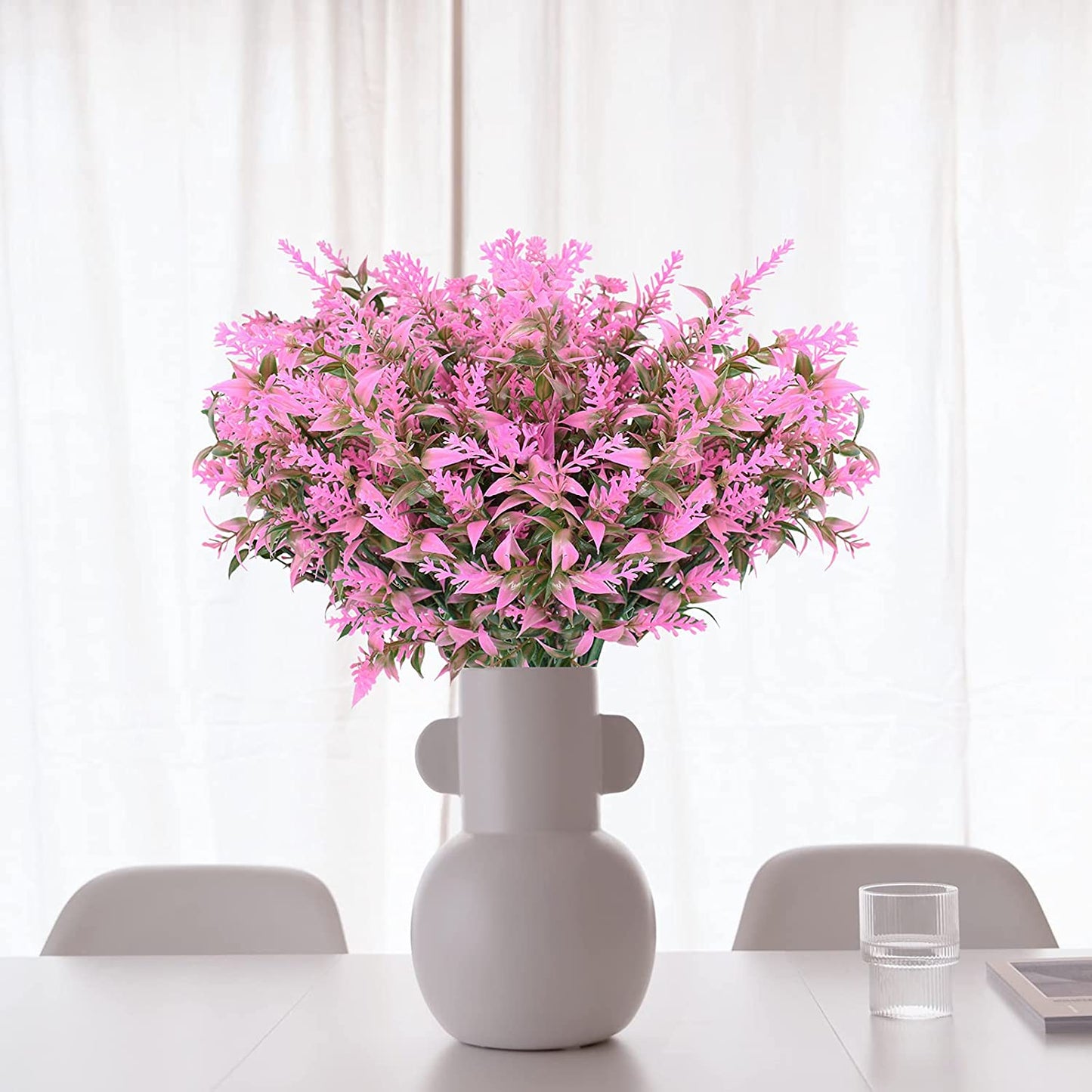 Boic 10 Bunches Artificial Lavender Flowers, Artificial Flowers Outdoor Fake Flowers Plastic Artificial Flowers Outdoor Use for Indoor Outdoor Home Office Garden Decor-Rose Red