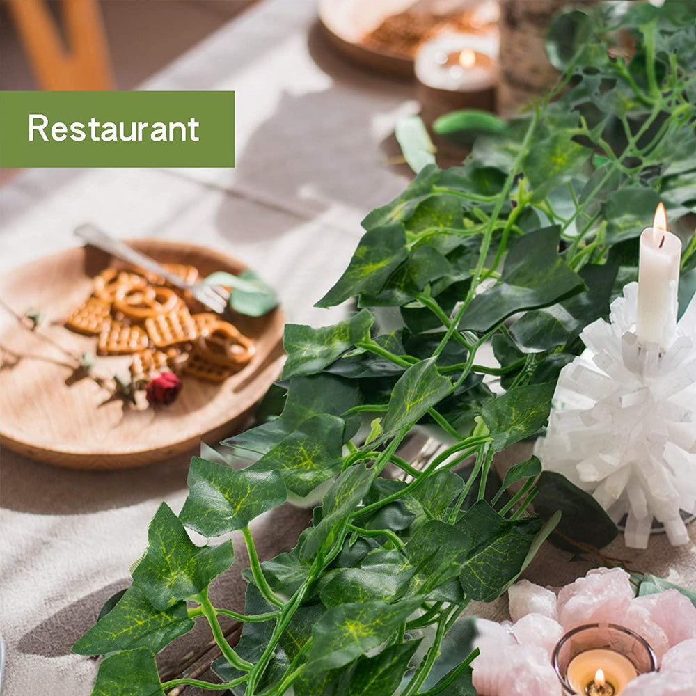Boic Artificial Ivy Leaf Garland, 24 Strands 6.5 Ft Artificial Plant Leaves Greenery Hanging Vines Faux Fake Plants Indoor Outdoor for Wedding Party Table Garden Backdrop Arch Wall Decor