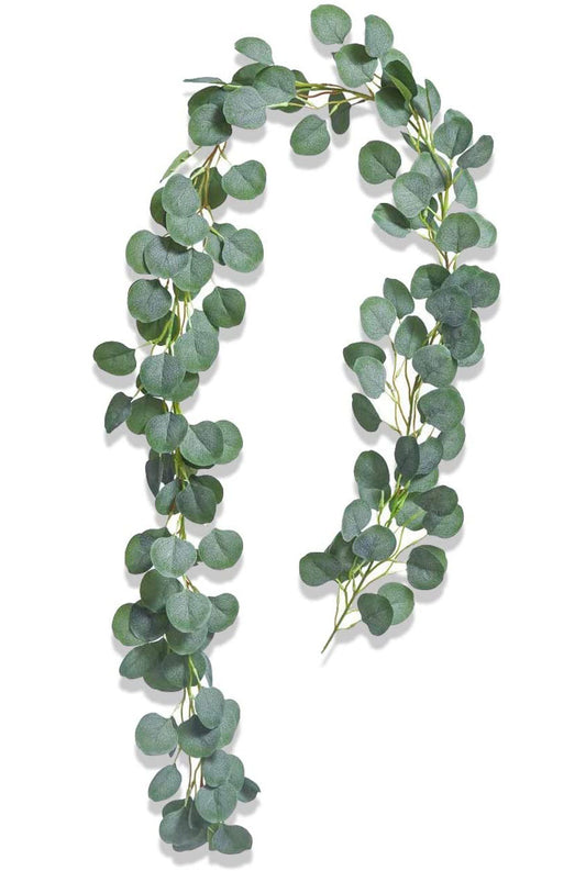 Boic Artificial Eucalyptus Garland Vines, Handmade Fake Wreath Hanging Vines Plants Leaves For Home Kitchen Garden Office Wedding Party Backdrop Arch Wall Decor