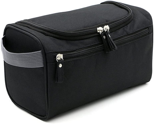 Boic Toiletry Bag with Hook, Small Make up Wash Bag for Men Waterproof Hanging Bag for Business Trip, Gym, Vacation and Household - Black