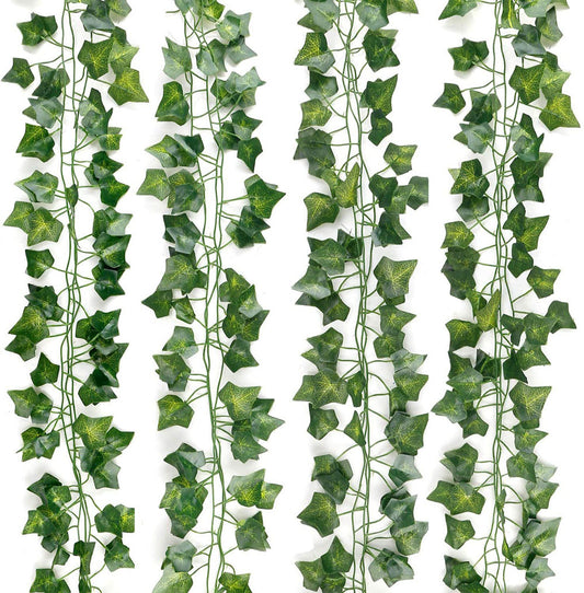 Boic Artificial Ivy Leaf Garland, 12 Strands 6.5 Ft Artificial Plant Leaves Greenery Hanging Vines Faux Fake Plants Indoor Outdoor for Wedding Party Table Garden Backdrop Arch Wall Decor