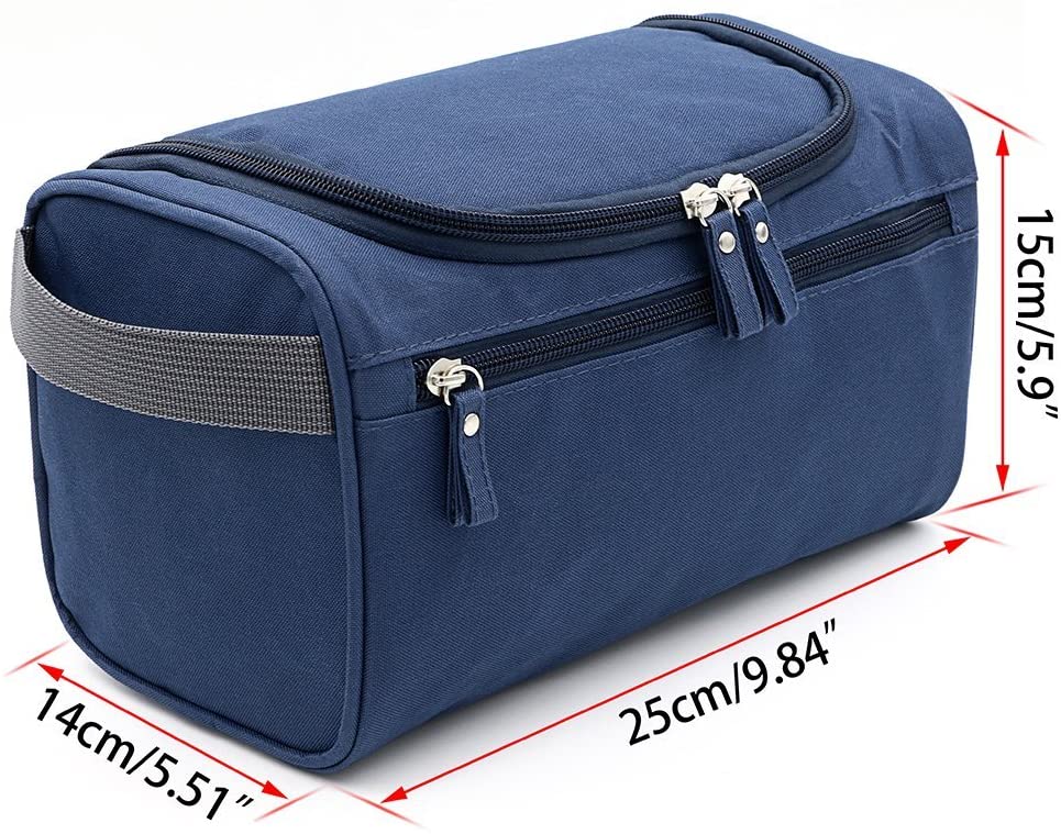 Boic Toiletry Bag with Hook, Small Make up Wash Bag for Men Waterproof Hanging Bag for Business Trip, Gym, Vacation and Household - Blue